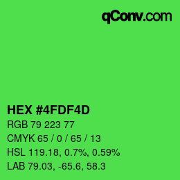 Color code: HEX #4FDF4D | qconv.com