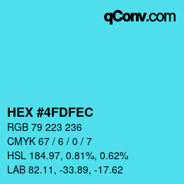 Color code: HEX #4FDFEC | qconv.com