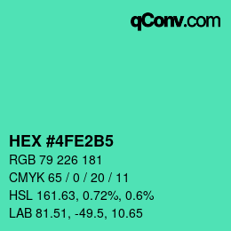 Color code: HEX #4FE2B5 | qconv.com