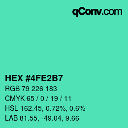Color code: HEX #4FE2B7 | qconv.com