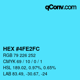 カラーコード: HEX #4FE2FC | qconv.com