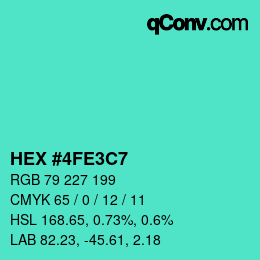 Color code: HEX #4FE3C7 | qconv.com