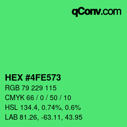 Código de color: HEX #4FE573 | qconv.com
