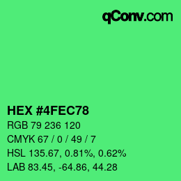 Color code: HEX #4FEC78 | qconv.com