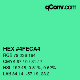 Color code: HEX #4FECA4 | qconv.com