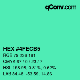 Color code: HEX #4FECB5 | qconv.com