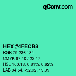 Color code: HEX #4FECB8 | qconv.com