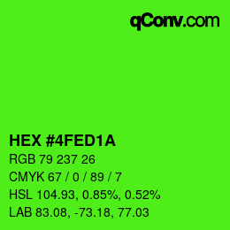 Color code: HEX #4FED1A | qconv.com