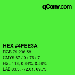 颜色代码: HEX #4FEE3A | qconv.com
