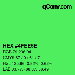 Color code: HEX #4FEE5E | qconv.com
