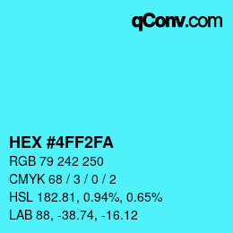 Color code: HEX #4FF2FA | qconv.com