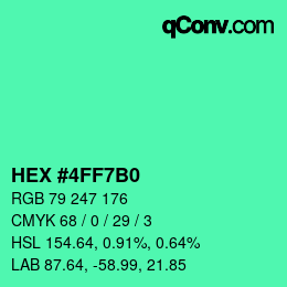 Color code: HEX #4FF7B0 | qconv.com