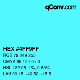 Color code: HEX #4FF9FF | qconv.com