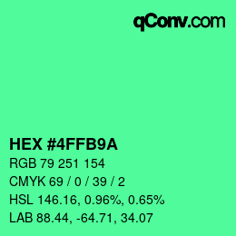 Color code: HEX #4FFB9A | qconv.com
