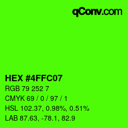 Color code: HEX #4FFC07 | qconv.com