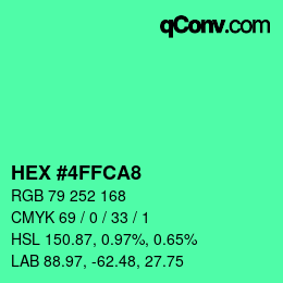 Color code: HEX #4FFCA8 | qconv.com
