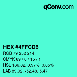 Color code: HEX #4FFCD6 | qconv.com