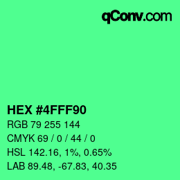 Color code: HEX #4FFF90 | qconv.com