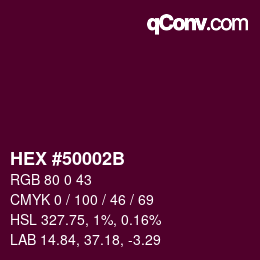 Color code: HEX #50002B | qconv.com