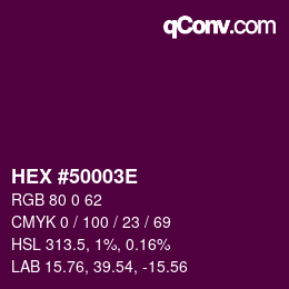 Color code: HEX #50003E | qconv.com