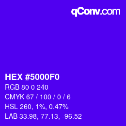 Color code: HEX #5000F0 | qconv.com