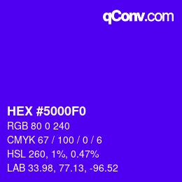 Color code: HEX #5000F0 | qconv.com