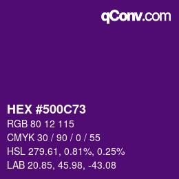 Color code: HEX #500C73 | qconv.com