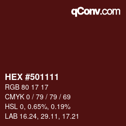 Color code: HEX #501111 | qconv.com