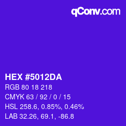 カラーコード: HEX #5012DA | qconv.com