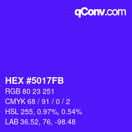 Color code: HEX #5017FB | qconv.com