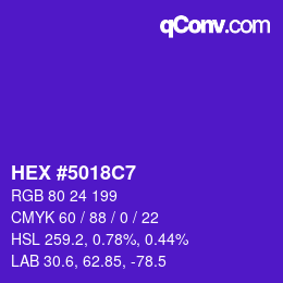 Color code: HEX #5018C7 | qconv.com