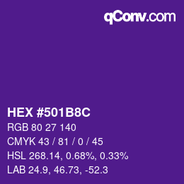 Color code: HEX #501B8C | qconv.com