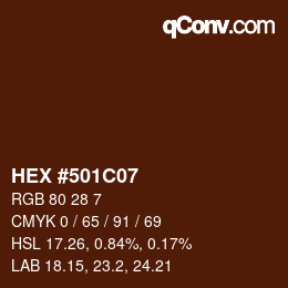Color code: HEX #501C07 | qconv.com