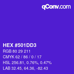 Código de color: HEX #501DD3 | qconv.com