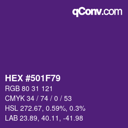Color code: HEX #501F79 | qconv.com