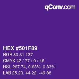 Color code: HEX #501F89 | qconv.com