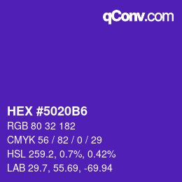 カラーコード: HEX #5020B6 | qconv.com