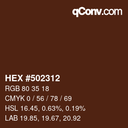 カラーコード: HEX #502312 | qconv.com