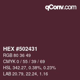 Color code: HEX #502431 | qconv.com