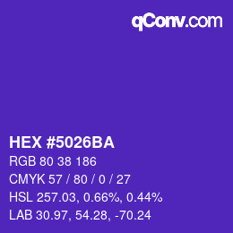 カラーコード: HEX #5026BA | qconv.com