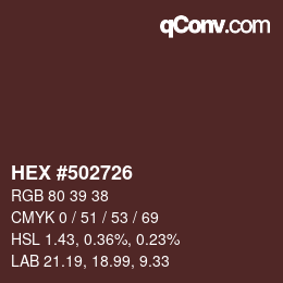 Color code: HEX #502726 | qconv.com
