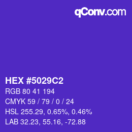 颜色代码: HEX #5029C2 | qconv.com