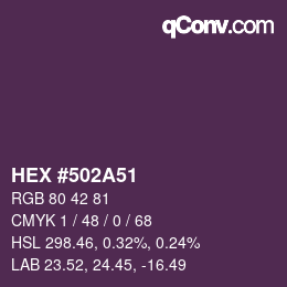カラーコード: HEX #502A51 | qconv.com