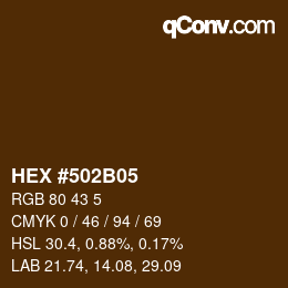 Color code: HEX #502B05 | qconv.com