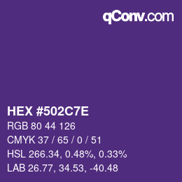 Color code: HEX #502C7E | qconv.com