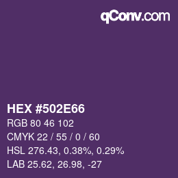 Color code: HEX #502E66 | qconv.com