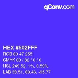 Color code: HEX #502FFF | qconv.com