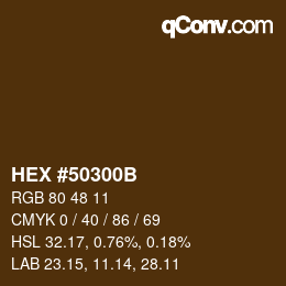 カラーコード: HEX #50300B | qconv.com