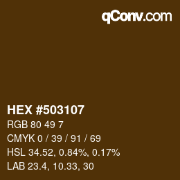 Color code: HEX #503107 | qconv.com