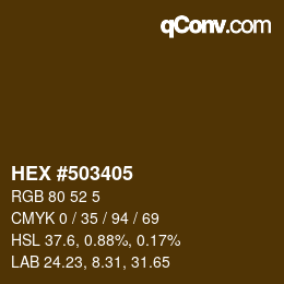 Color code: HEX #503405 | qconv.com